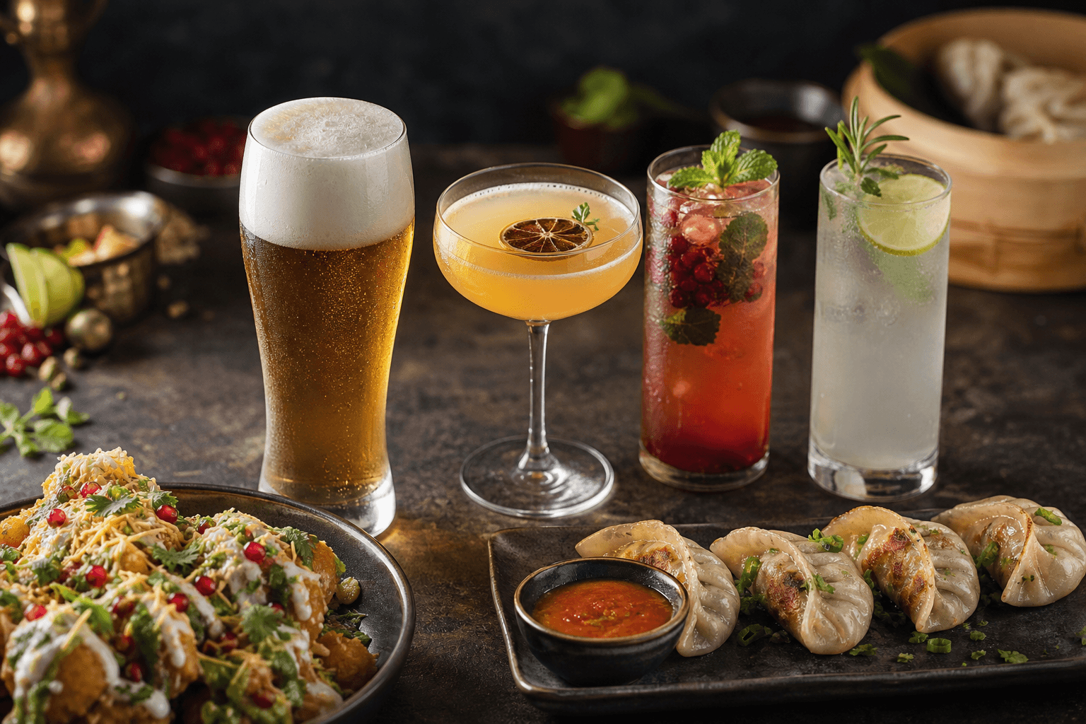 Beer cocktails mocktails pairing compared: what suits chaat and momos