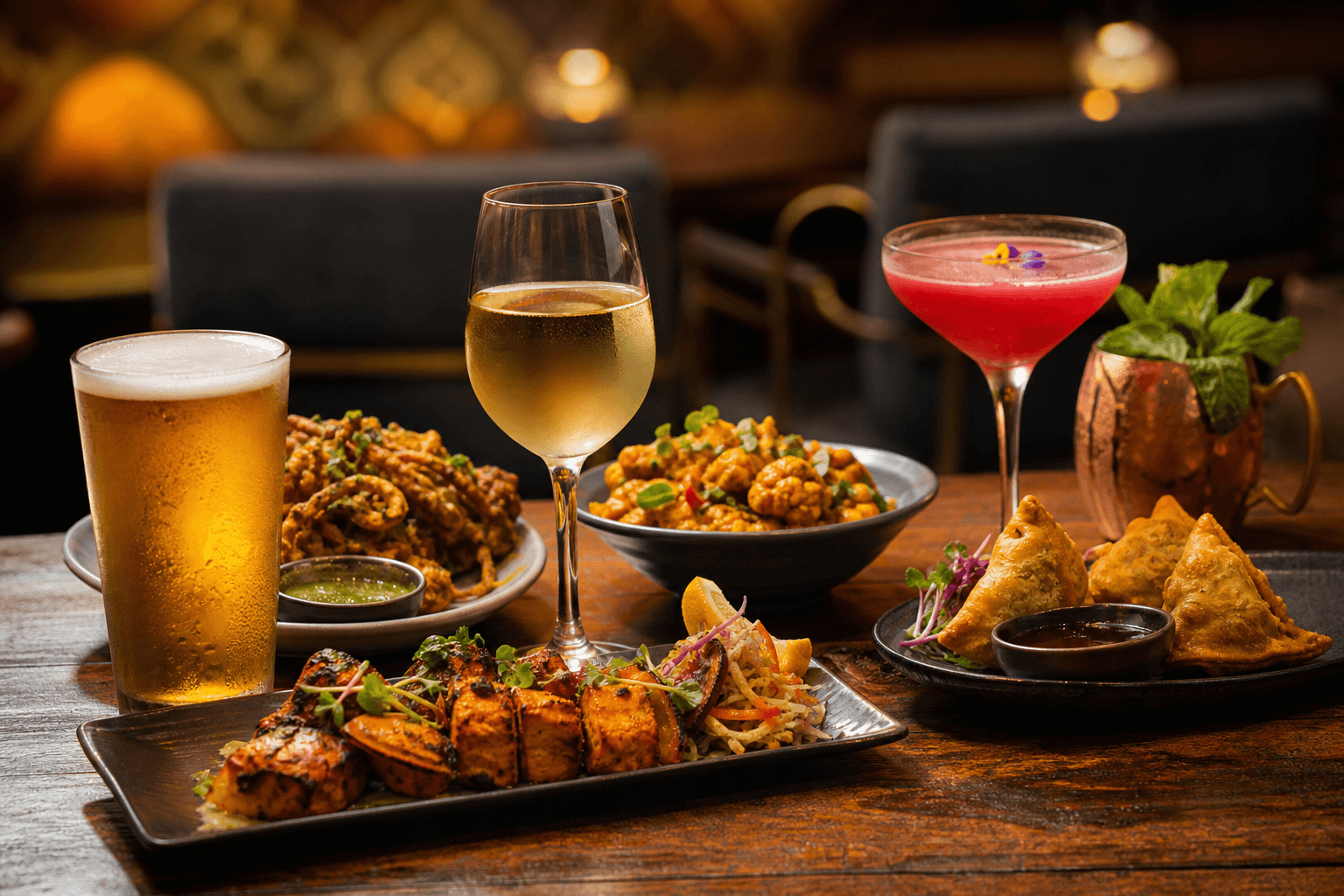Happy hour food pairings: Beer vs wine vs cocktails for La Tikka